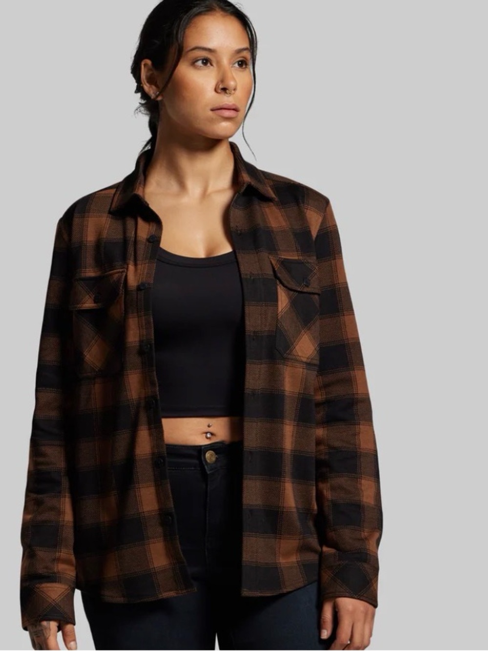Born Primitive Women’s Woodsman Stretchy Flannel, Size Medium